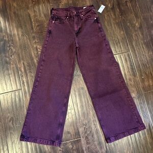GAP Wide-Leg Jeans in Deep Plum